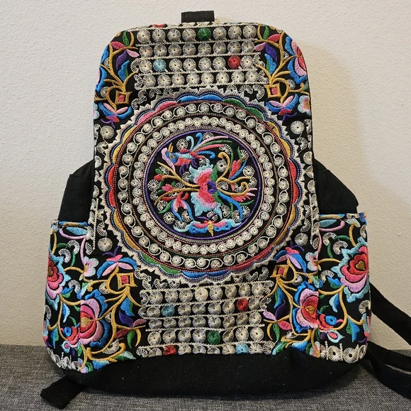Embroidered Multicolor Backpack - Picture 1 of 6